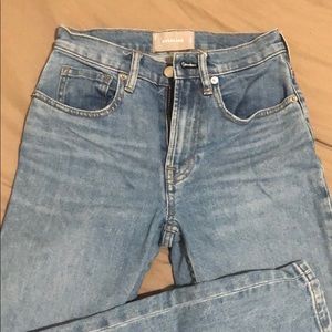 Everlane High Rise Straight Jeans Light Wash